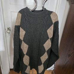 Vintage Woolrich Argyle, winter sweater, excellent condition size XL