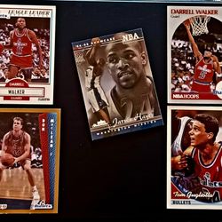 BASKETBALL CARDS SET COLLECTOR BULLETS DARREL WALKER NBA HOOPS, JARVIS HAYES WASHINGTON WIZARDS FLEER, COLLECTORS CHOICE, MICHAEL ADAMS, HARVEY GRANT