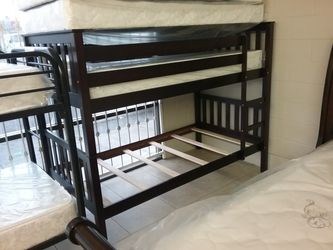 wood bunk bed twin twin frame $369 with mattress 499