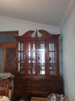 China Cabinet Bottm Antique  Top reproduction 