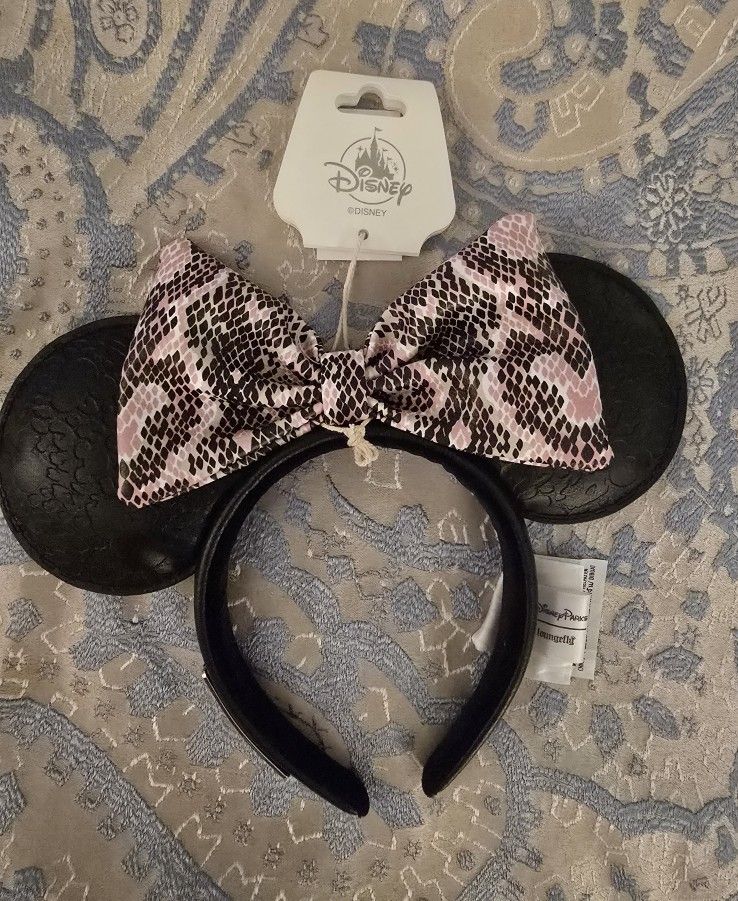 NWT Disney Parks Loungefly Animal Kingdom Safari Snake Skin Minnie Ears Headband