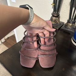 Pink Sandals Heels Size 7