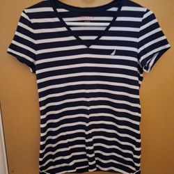 Nautica Women's Striped Short Sleeve Top Size Small 