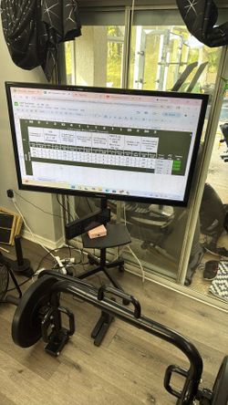 $300 Tv With Rolling Tv Stand And Small Computer With Hdmi Cord