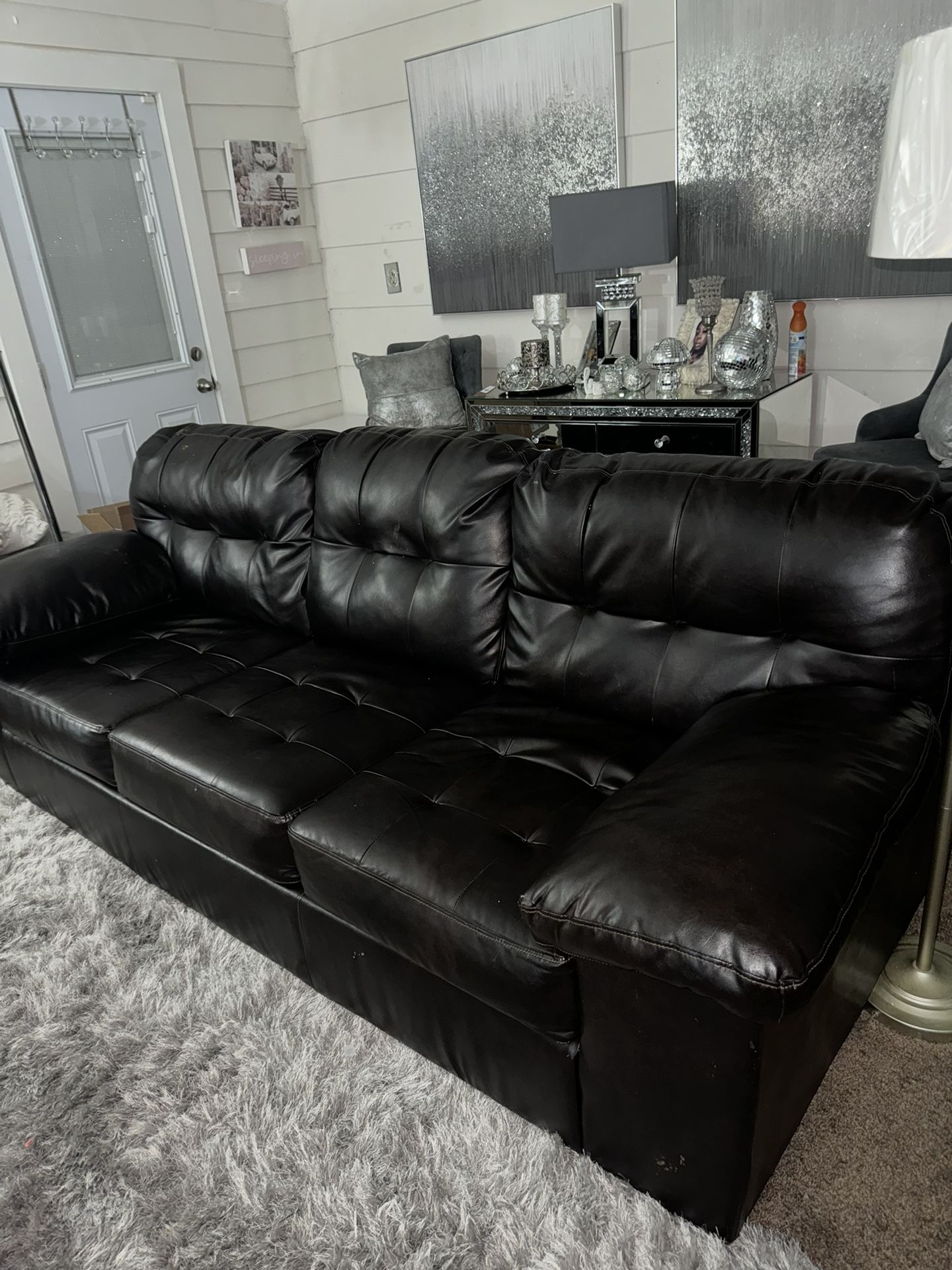 Brown Leather Couch & Recliner