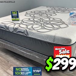 Queen mattress Set..Queen Size Sky Comfort Bamboo Hybrid Cooling Gel Memory Foam Mattress and Boxspring ..Colchon 