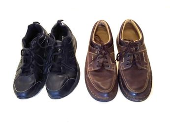 Men's Shoes 11.5 Wide. New Balance Black Walking Shoes & Brown Leather Shoes. $20/Ea. $30/Both