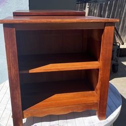 Side table with inside shelf