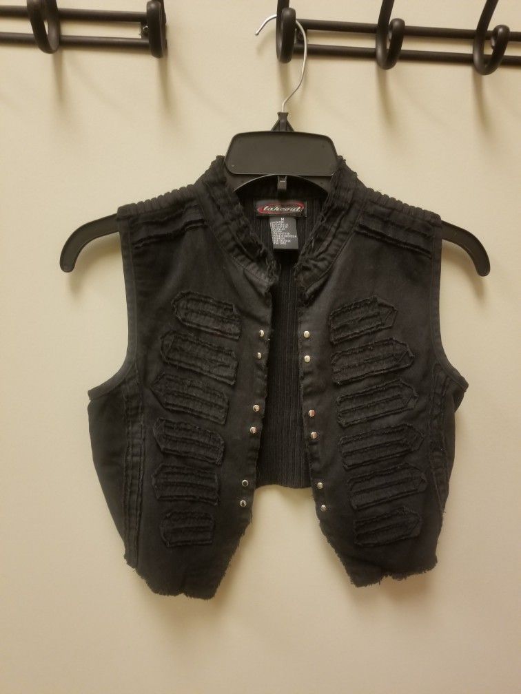 Black Vest With Silver Accents Size Medium 