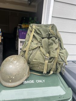 Us Army Bag And Helm.