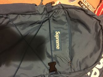Supreme Blue Cordura Hiking Backpack Adjustable Straps Zipper Buckle Closure