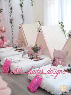 Camping Glamping Tent Teepee Slumber Party Set For 6