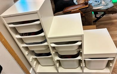IKEA TROFAST White Storage Units with Bins