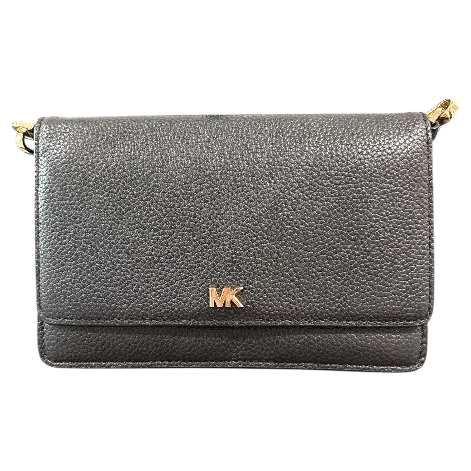 Michael Kors Pebbled Leather Convertible Crossbody Bag Purse Wallet Black