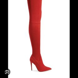 Steve Madden Dominique Thigh High Red Boots