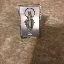 Vintage A.L. Pewter Virgin Mary 