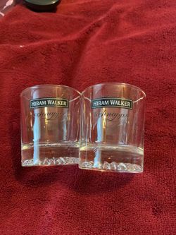 2 Hiram Walker shot glasses