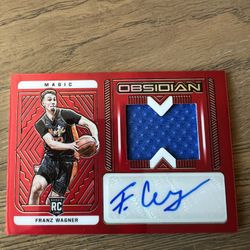 2021-22 Panini Obsidian Franz Wagner #204 Red Flood RC Auto Patch-Orlando Magic