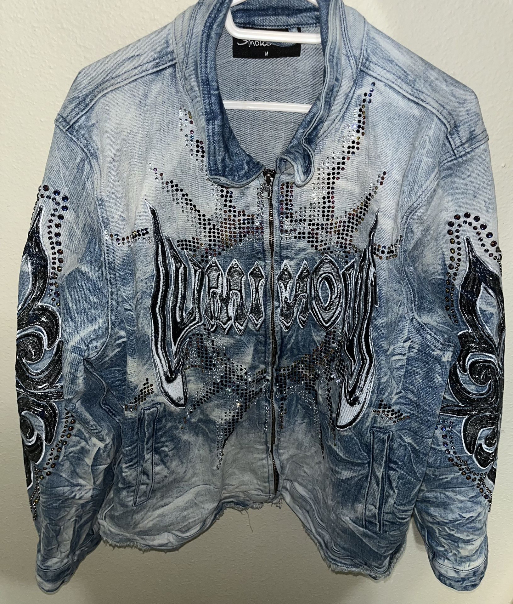 Custom Jean Zip Up Jacket