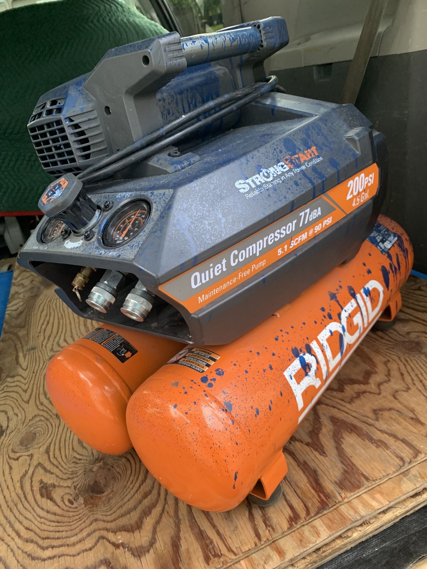 Rigid Quiet Compressor 200 PSI 77dBA 4.5 Gal.