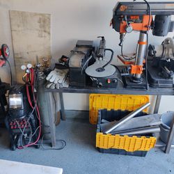Tool Boxes with Tools, TIG Welder, Compressor, And More