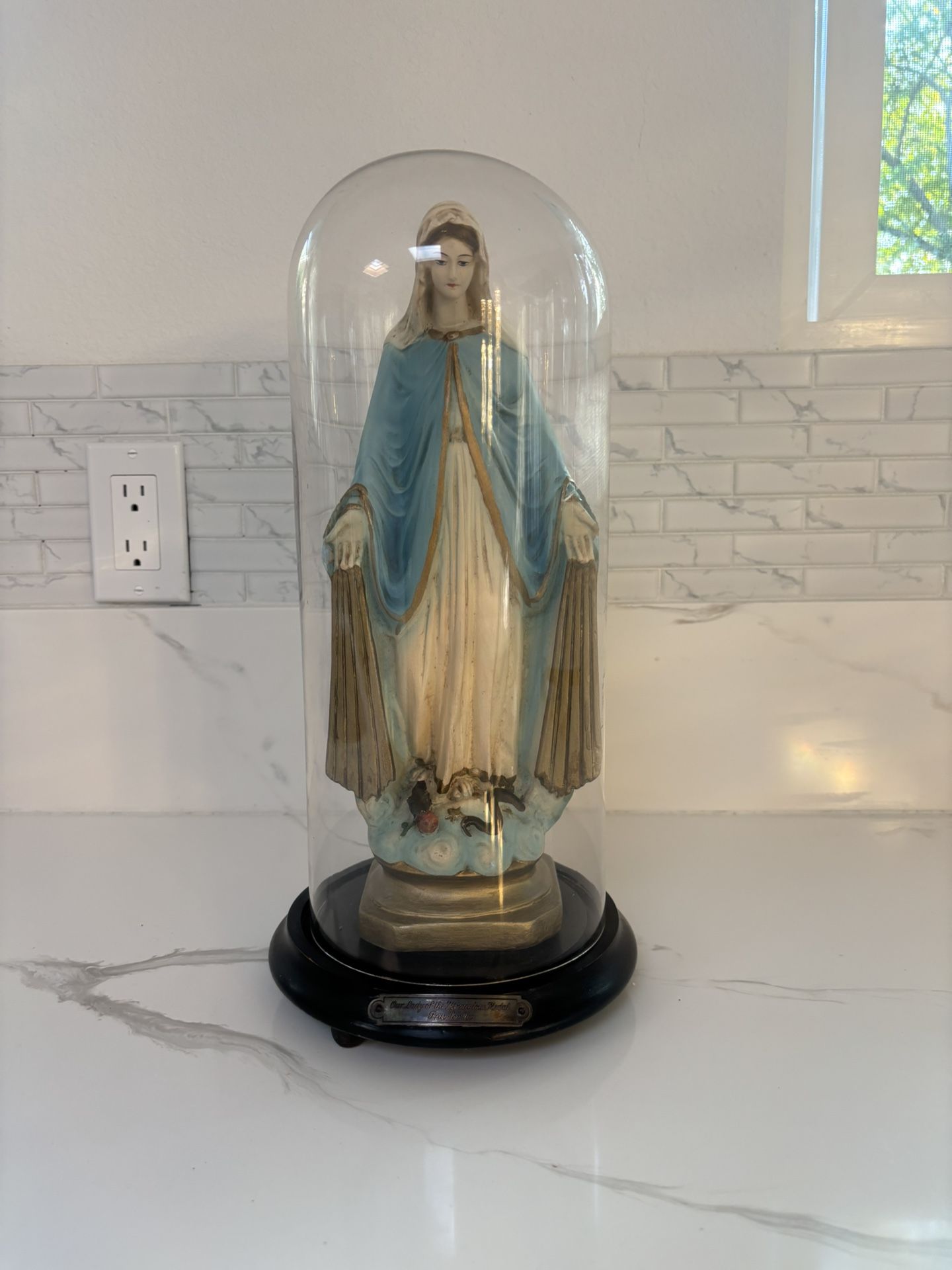 Vintage Statue Of St Mary (Our Lady Of miraculous Medal)