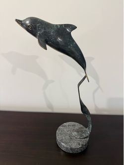 Dolphin marble sculpture