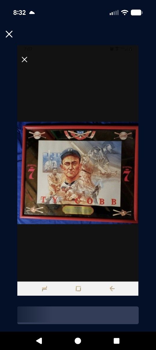 Baseball Legend Ty Cobb Bar Mirror