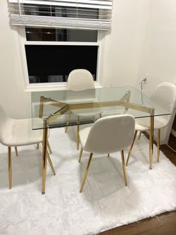 Stunning glass top dining table