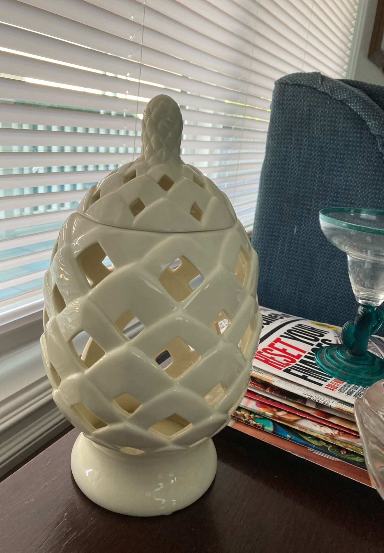 White Ceramic candleholder