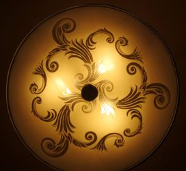 1940s Hollywood Regency Vintage Glass Fixture Cover / Diffuser