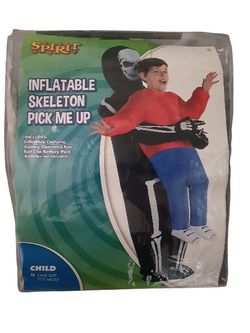 Infatable Skeleton Pick Me Up , Child's Halloween Costume. Child One Size Fits Most. 