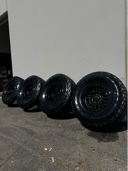 KMC KM552 IMS 6x5.5 17" Black Wheels With New 35” Toyo Open Country AT3 All-Terrain Tires
