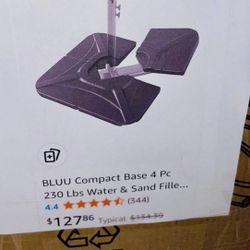 BLUU Compact Base 4 Pc 230 Lbs Water & Sand Filled Weighted Base Offset Canti...