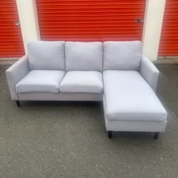 Light Gray Reversible Chaise Sectional (Free Delivery)