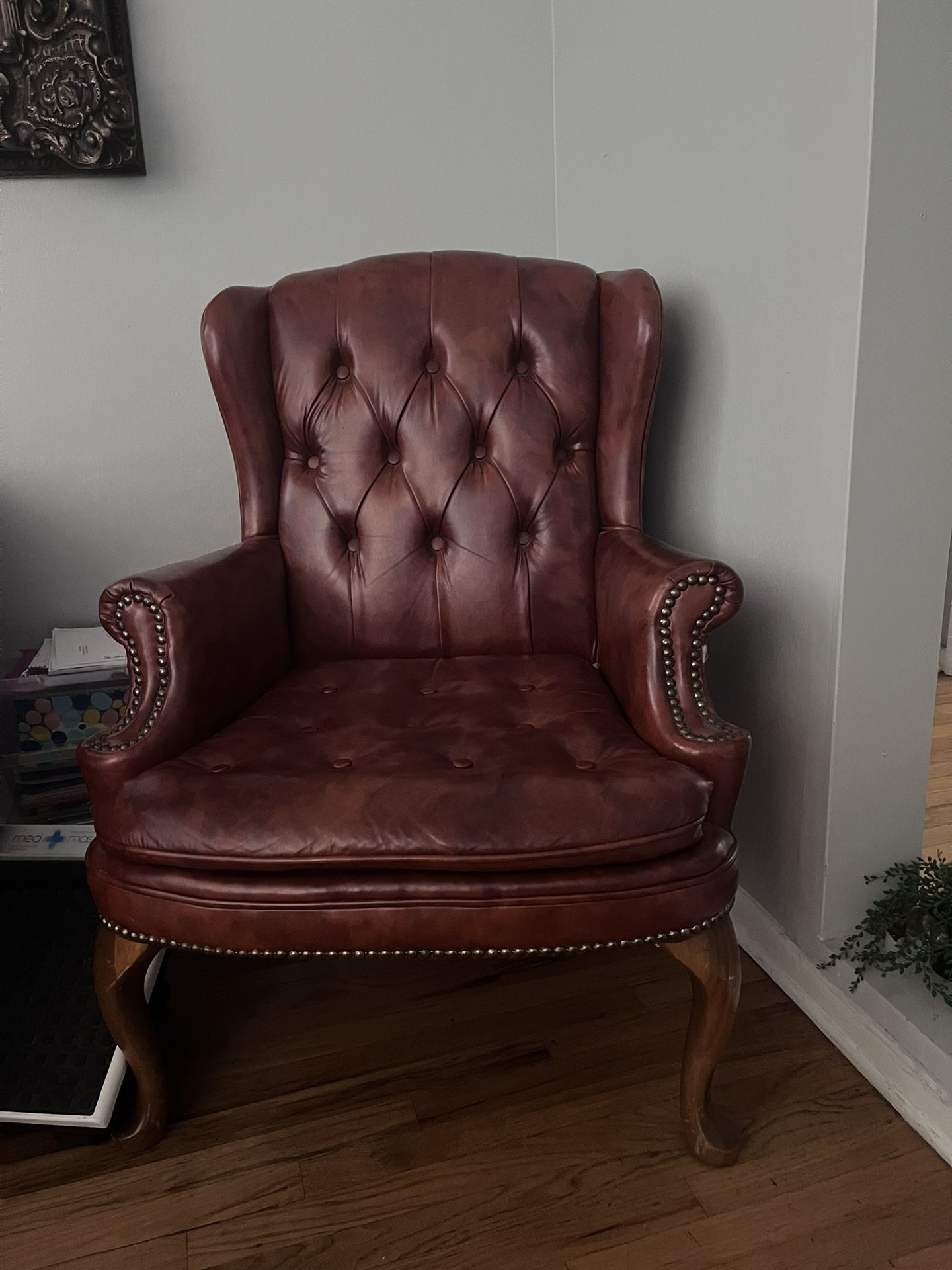Luxury Red Leather Armchair