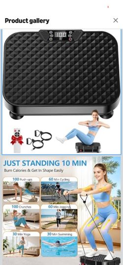 Vibration Plate Exercise Machine ,250 Levels Vibrating Plate 400 Lbs Capacity P1-P9 Auto Mode Vibration Pad for lymphatic drainage, Full Body Workout 