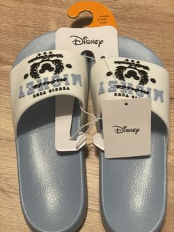 Disney Mickey Mouse sandals baby blue and white