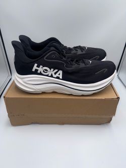HOKA Running Shoes Black White Men’s Size 12.5 2E Wide No Box