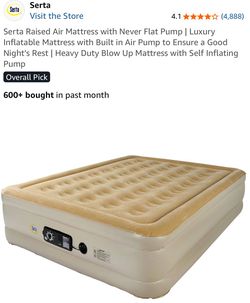 Serta -  18” Raised Air Mattress - soft top