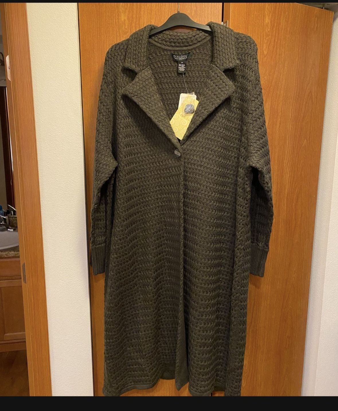 Vintage Dialogue Long Sleeved Cardigan Sweater 3XL