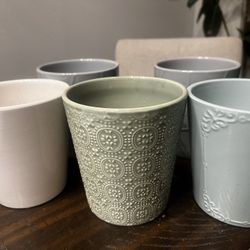 5 Planted Pots For Sale- $15 For All 