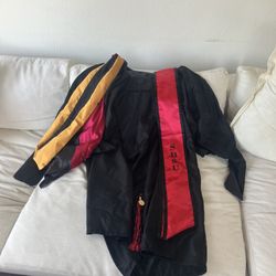 SDSU Masters gown, hood, and stole 