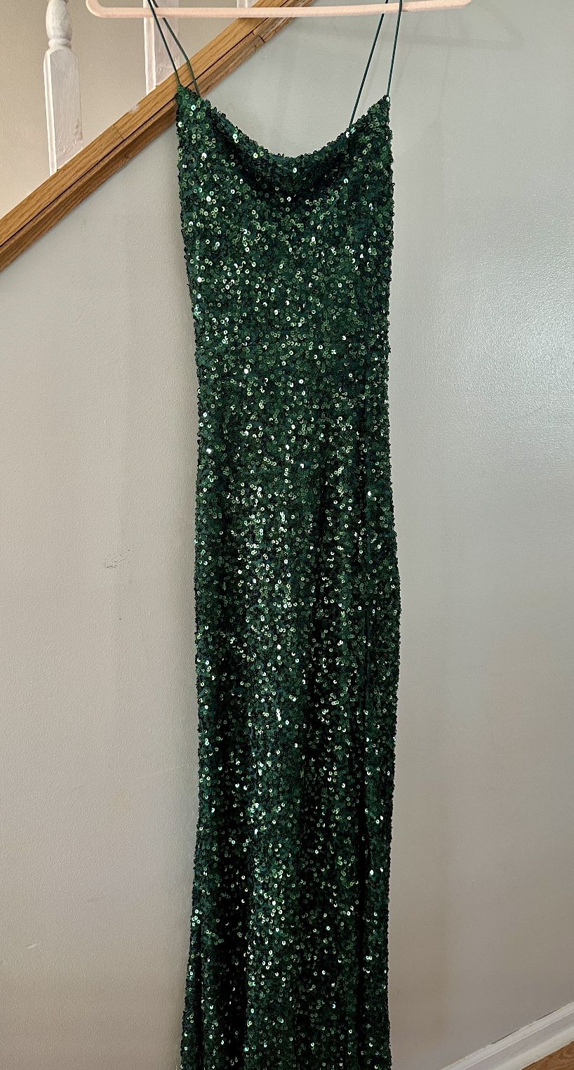 Emerald Green Prom Dress Gown Sequin 