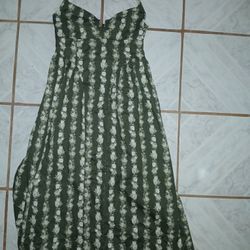 Size Large Halter Floral Grey Dress 