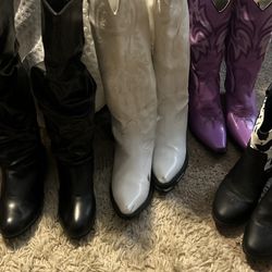 (4) Pairs Of Boots 3 Pairs Never Worn Size 8