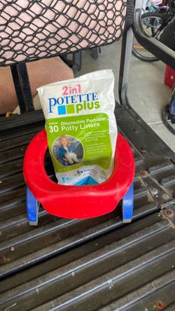 Potty liner and portable toilet for a child