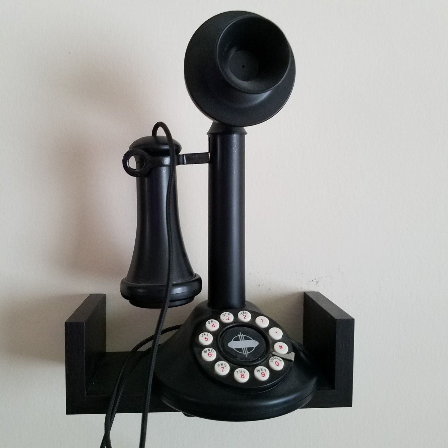 CROSLEY CANDLESTICK PHONE BLACK WITH WHITE PUSH BUTTONS CR64 for Sale