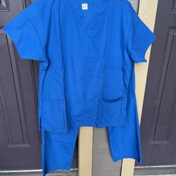 Women’s Royal Blue R Remedy Scrubs Set Scrubs Top Pants - Set of 2 - Size M