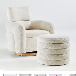 Snoozer Cream Boucle Nursery Swivel Glider Chair